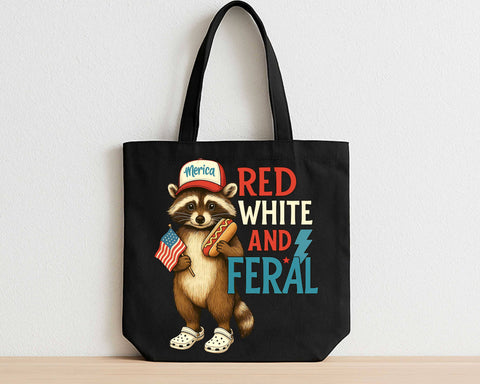 Red White and Feral Raccoon 4th of July SVG SVG BillahCrafts 