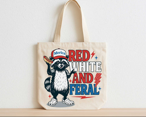 Red White and Feral Raccoon 4th of July SVG SVG BillahCrafts 