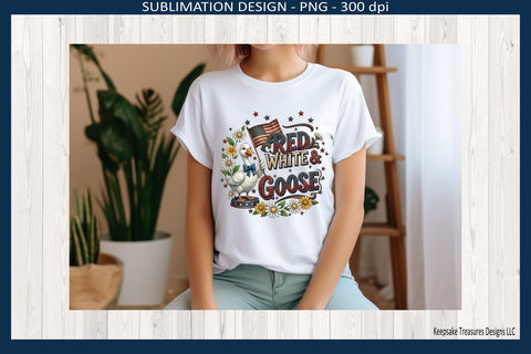 Red White and Goose Patriotic Png Sublimation Design, Digital Download Sublimation Keepsake Treasures Designs LLC. 