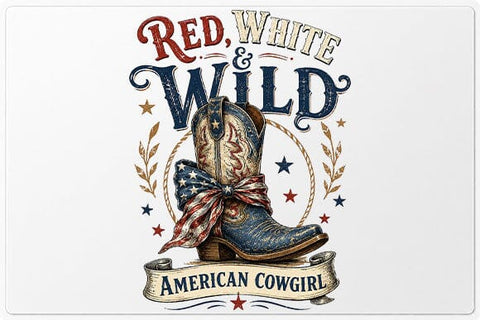 Red White and Wild American Cowgirl PNG | Patriotic Cowgirl Sublimation PNG SVG BillahCrafts 