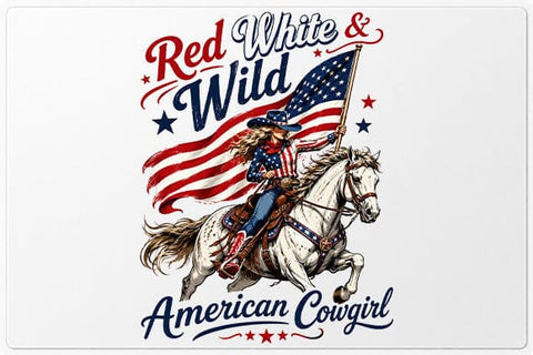 Red White and Wild American Cowgirl PNG | Patriotic Cowgirl Sublimation PNG SVG BillahCrafts 