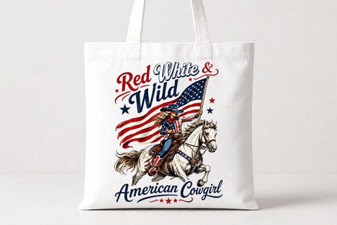 Red White and Wild American Cowgirl PNG | Patriotic Cowgirl Sublimation PNG SVG BillahCrafts 