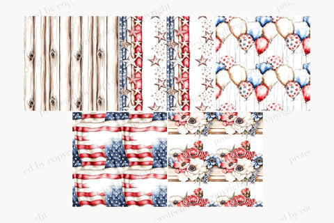 Red White Blue Digital Paper Pack | 4th of July Backgrounds Digital Pattern GlamArtZhanna 