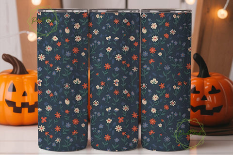 Red, White & Blue Floral Tumbler Wrap Sublimation PixelChick 