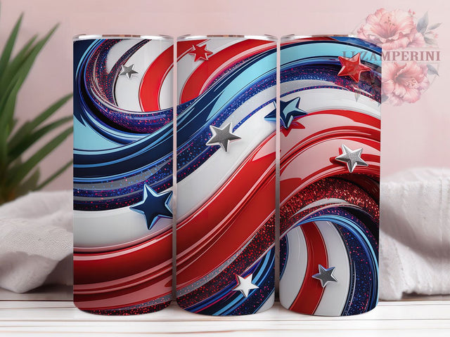 Red White Blue Patriotic Freedom Tumbler, 4th of July Wrap, 20oz Tumbler Sublimation, Patriotic Stars & Stripes Design, USA Freedom Tumbler, Independence Day Wrap, Fireworks Celebration Sublimation Sublimation Li Zamperini 