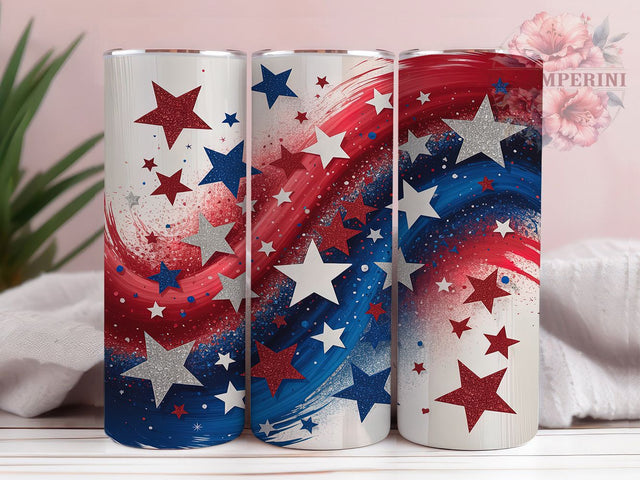 Red White Blue Patriotic Splash Tumbler, 4th of July Wrap, 20oz Tumbler Sublimation, Red White Blue Splatter Design, USA Freedom Tumbler, Stars & Stripes Splash Wrap, Independence Day Sublimation Sublimation Li Zamperini 