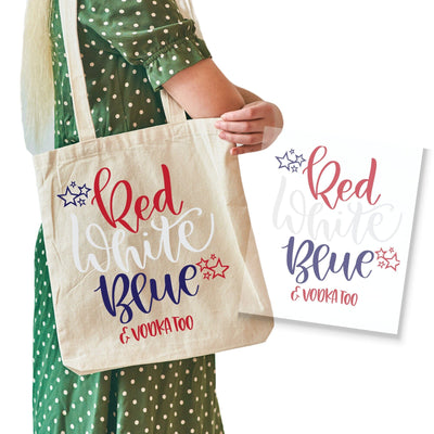 Red White Blue Vodka DTF Transfer Physical So Fontsy T-Shirt Iron-On Transfer Shop