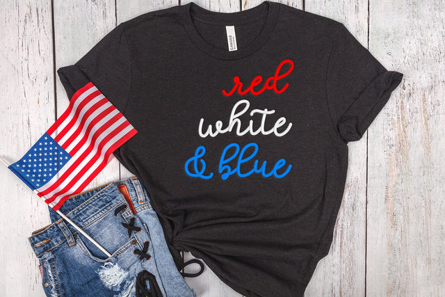 Red White & Blue Word Art Embroidery Embroidery/Applique DESIGNS Risa Rocks It 