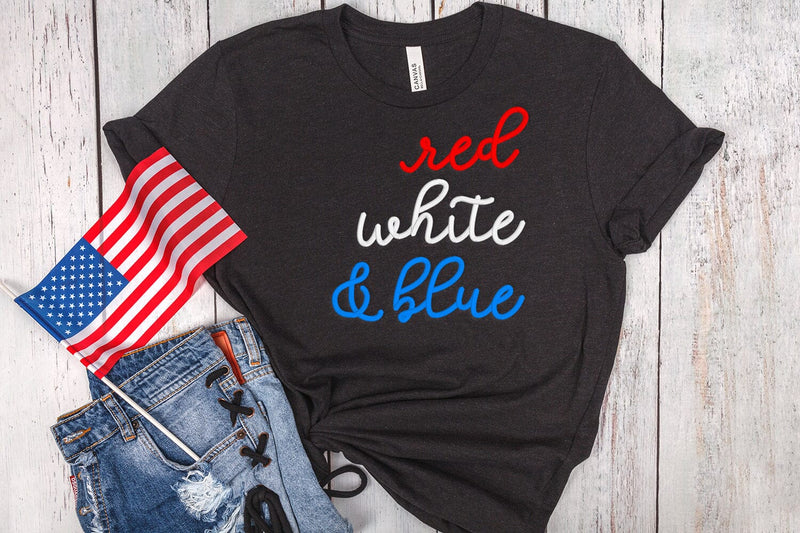 Red White & Blue Word Art Embroidery Embroidery/Applique DESIGNS Risa Rocks It 