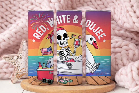 Red, White & Boujee 20oz Tumbler Wrap Sublimation DesignSVG 