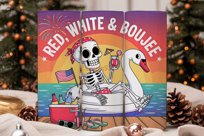 Red, White & Boujee 20oz Tumbler Wrap Sublimation DesignSVG 