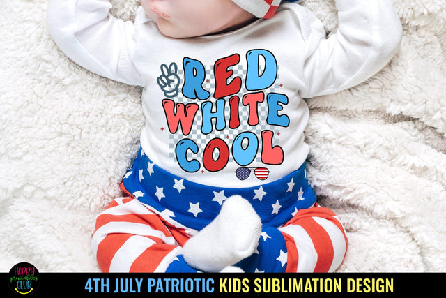 Red White Cool I Kids 4th of July Sublimation Tshirt I Sublimation Happy Printables Club 