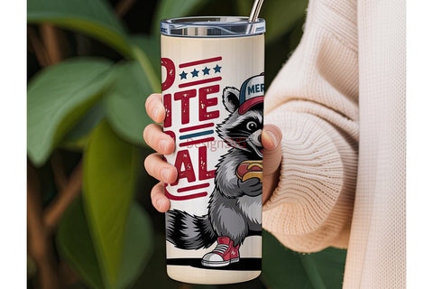 Red White & Feral 20oz Tumbler Wrap Sublimation DesignSVG 