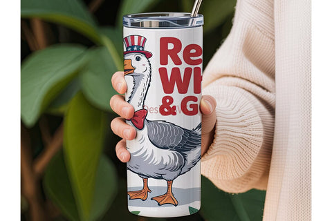Red White & Goose 20oz Tumbler Wrap Sublimation DesignSVG 