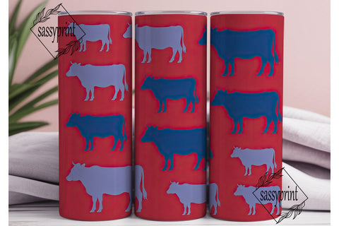 Red, White & Moo Tumbler Design Sublimation sassyprint 