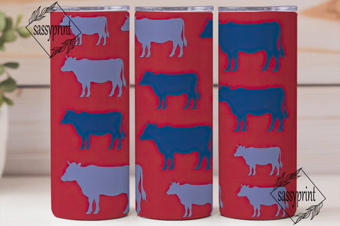 Red, White & Moo Tumbler Design Sublimation sassyprint 