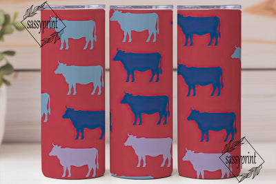 Red, White & Moo Tumbler Design Sublimation sassyprint 
