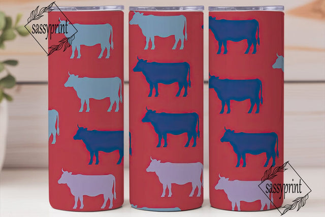 Red, White & Moo Tumbler Design Sublimation sassyprint 