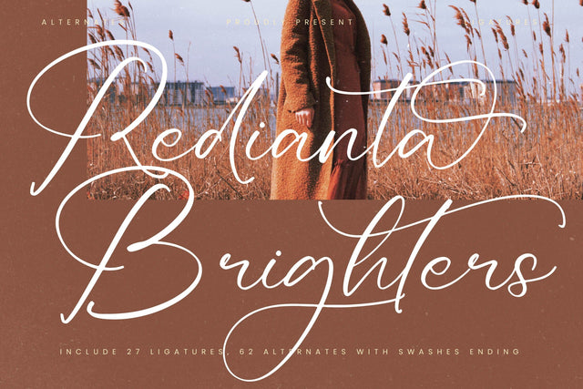 Redianta Brighters - Beauty Calligraphy Font Font Letterena Studios 