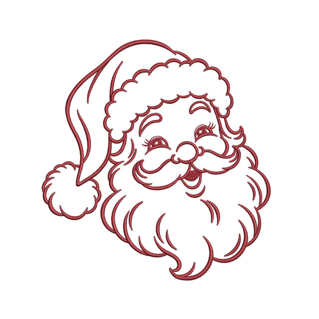 Redwork Santa Face Machine Embroidery Design for 5x7 6x10 8x8 9x12 10x14 Digital File Embroidery/Applique DESIGNS Nino Nadaraia 