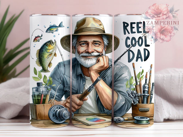 Reel Cool Dad 20oz Tumbler Wrap PNG, Funny Dad Quotes Tumbler Png, Straight & Tapered Tumbler Wrap, Instant Digital Download Sublimation Li Zamperini 