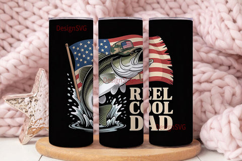Reel Cool Dad 20oz Tumbler Wrap Sublimation DesignSVG 