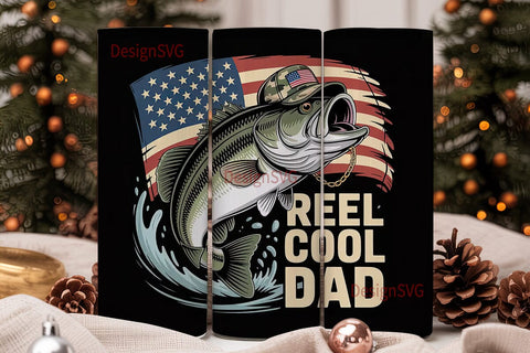 Reel Cool Dad 20oz Tumbler Wrap Sublimation DesignSVG 