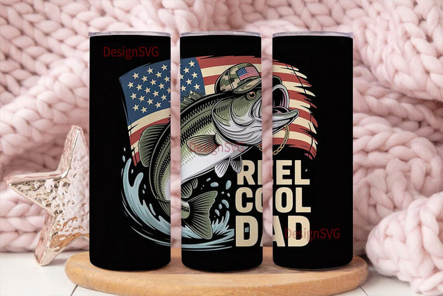 Reel Cool Dad 20oz Tumbler Wrap Sublimation DesignSVG 