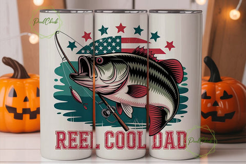 Reel Cool Dad 20oz Tumbler Wrap Sublimation PixelChick 