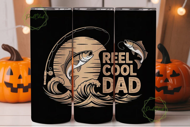 Reel Cool Dad 20oz Tumbler Wrap Sublimation PixelChick 