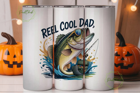 Reel Cool Dad 20oz Tumbler Wrap Sublimation PixelChick 