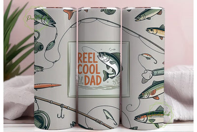 Reel Cool Dad 20oz Tumbler Wrap Sublimation PixelChick 