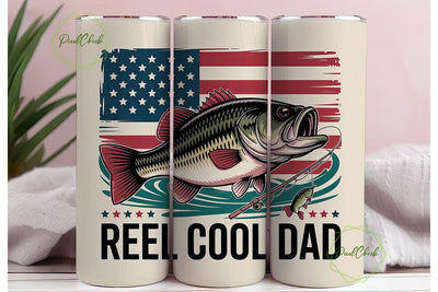 Reel Cool Dad 20oz Tumbler Wrap Sublimation PixelChick 