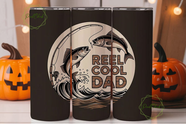 Reel Cool Dad 20oz Tumbler Wrap Sublimation PixelChick 