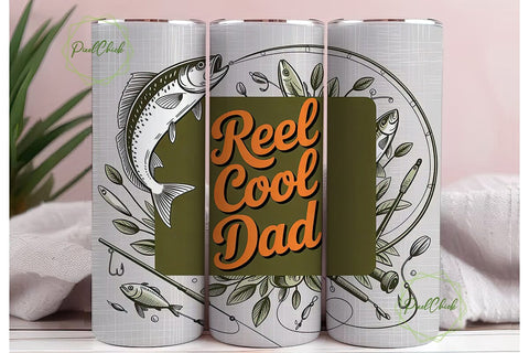 Reel Cool Dad 20oz Tumbler Wrap Sublimation PixelChick 