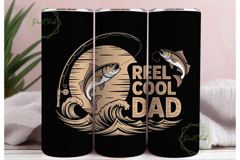 Reel Cool Dad 20oz Tumbler Wrap Sublimation PixelChick 