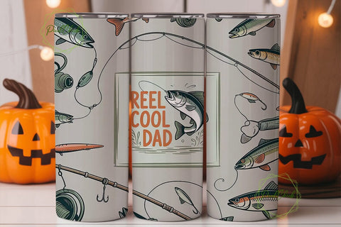 Reel Cool Dad 20oz Tumbler Wrap Sublimation PixelChick 