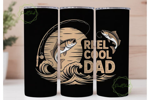 Reel Cool Dad 20oz Tumbler Wrap Sublimation PixelChick 