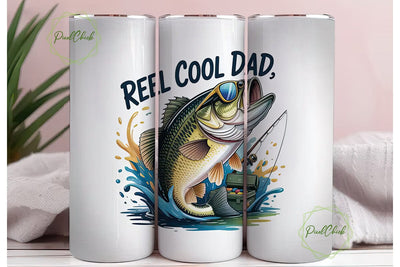 Reel Cool Dad 20oz Tumbler Wrap Sublimation PixelChick 