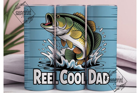 Reel Cool Dad 20oz Tumbler Wrap Sublimation sassyprint 