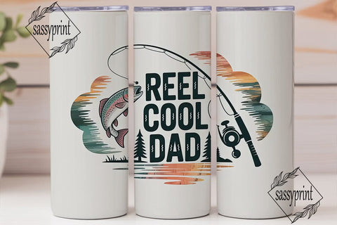 Reel Cool Dad 20oz Tumbler Wrap Sublimation sassyprint 