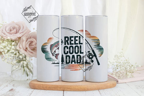 Reel Cool Dad 20oz Tumbler Wrap Sublimation sassyprint 