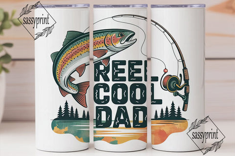 Reel Cool Dad 20oz Tumbler Wrap Sublimation sassyprint 