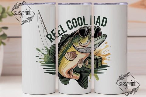 Reel Cool Dad 20oz Tumbler Wrap Sublimation sassyprint 