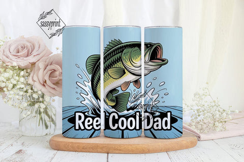 Reel Cool Dad 20oz Tumbler Wrap Sublimation sassyprint 