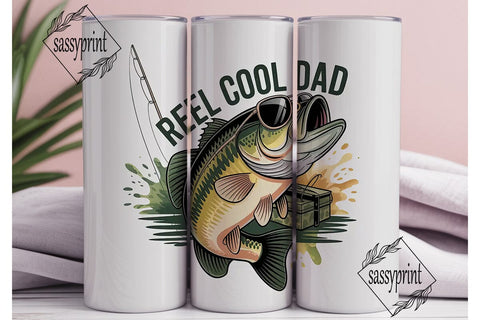 Reel Cool Dad 20oz Tumbler Wrap Sublimation sassyprint 