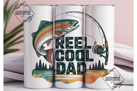 Reel Cool Dad 20oz Tumbler Wrap Sublimation sassyprint 