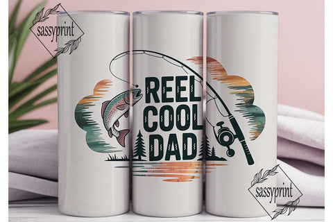 Reel Cool Dad 20oz Tumbler Wrap Sublimation sassyprint 