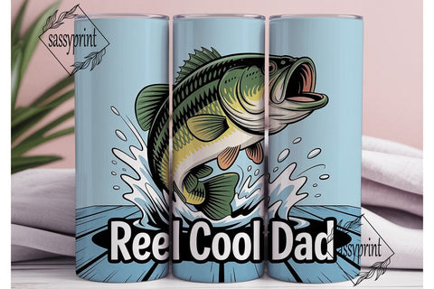 Reel Cool Dad 20oz Tumbler Wrap Sublimation sassyprint 