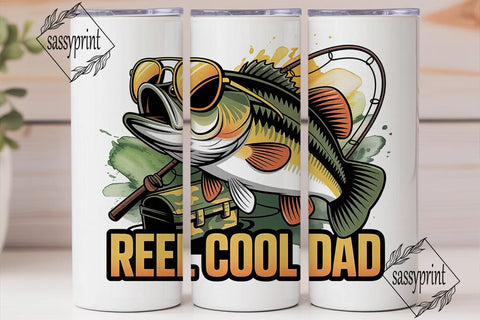Reel Cool Dad 20oz Tumbler Wrap Sublimation sassyprint 
